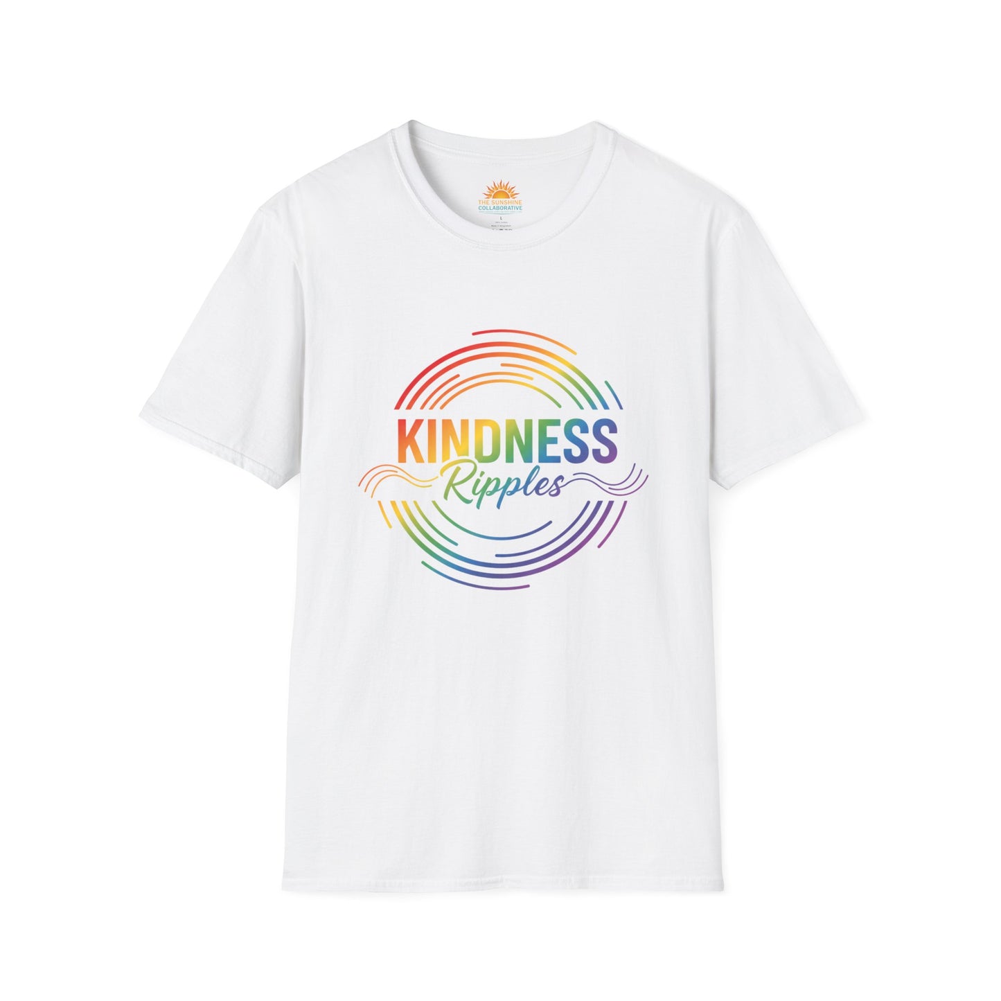 Rainbow Kindness T-Shirt, Softstyle Tee, Unisex Shirt, Positive Message Tee, Gift for Friends, Everyday Casual Wear
