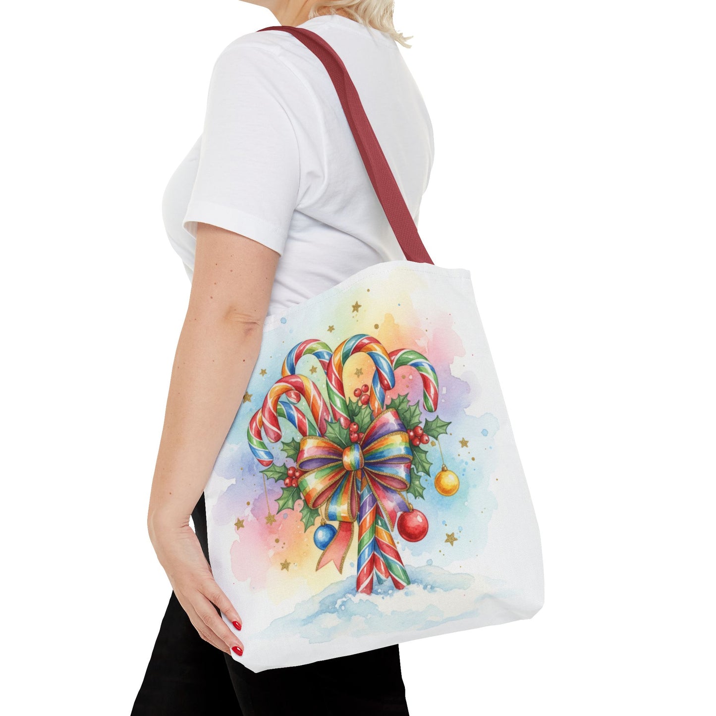 Festive Candy Cane Tote Bag