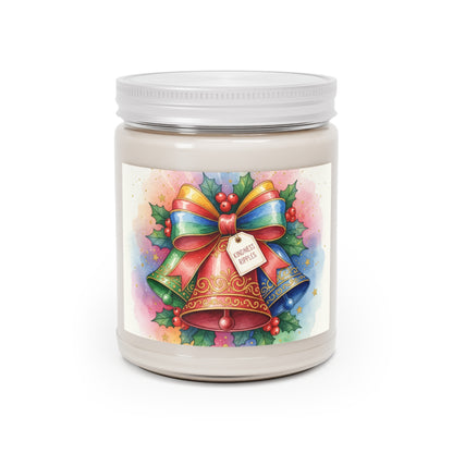 Festive Scented Soy Candle - Holiday Bells Design, 9oz