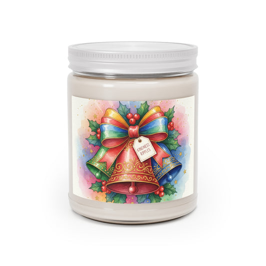 Festive Scented Soy Candle - Holiday Bells Design, 9oz