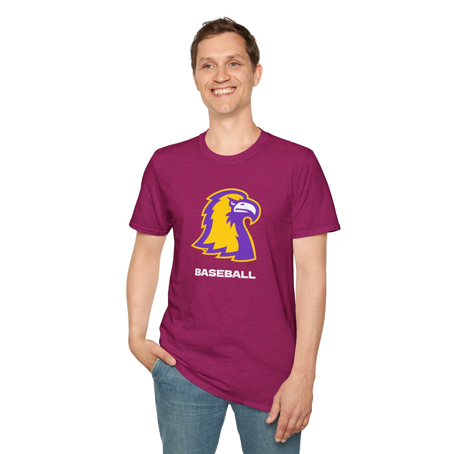 Golden Eagle Baseball T-Shirt – Purple & Gold Team Logo Tee