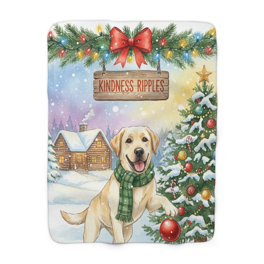 Outdoors with our Sweet yellow lab. Oh so cute! Sherpa Blanket — 'Kindness Ripples' Holiday Throw