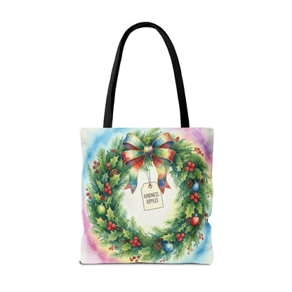 Holiday Wreath Tote Bag - Perfect for Christmas and Winter Celebrations