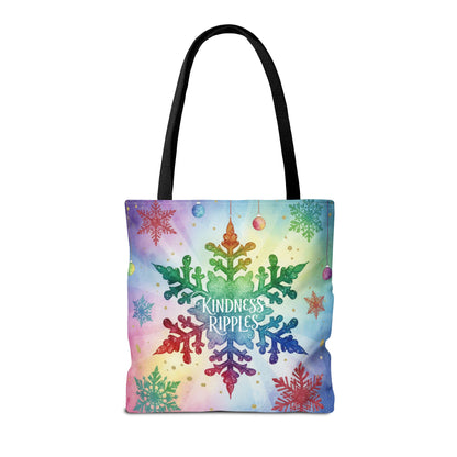 Kindness Ripples Winter Snowflake Tote Bag Colorful Kindness