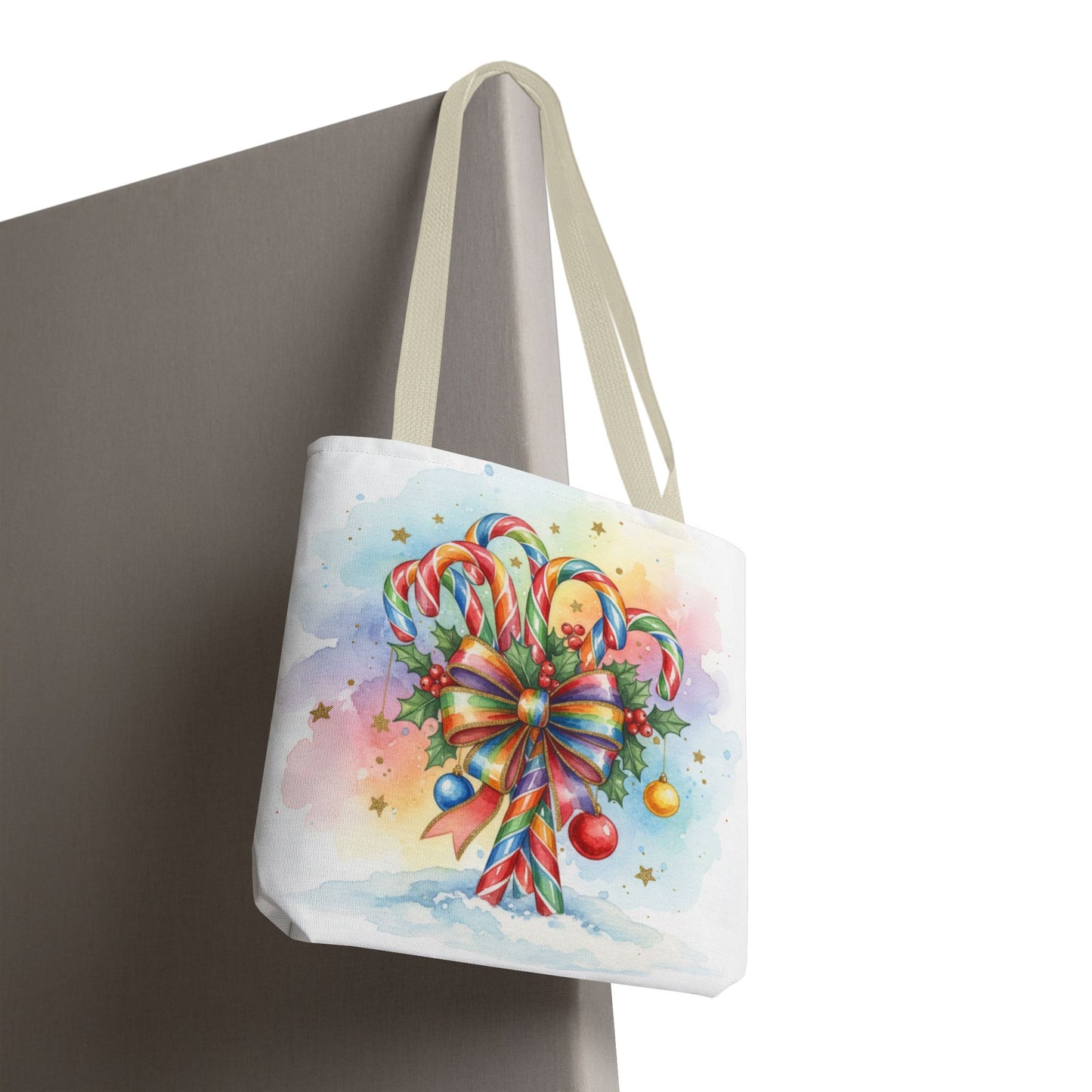 Festive Candy Cane Tote Bag