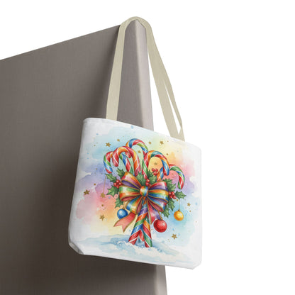 Festive Candy Cane Tote Bag