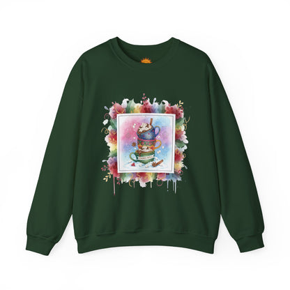 Cozy Holiday Crewneck Sweatshirt - Hot Cocoa Vibes