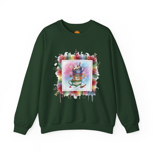 Cozy Holiday Crewneck Sweatshirt - Hot Cocoa Vibes