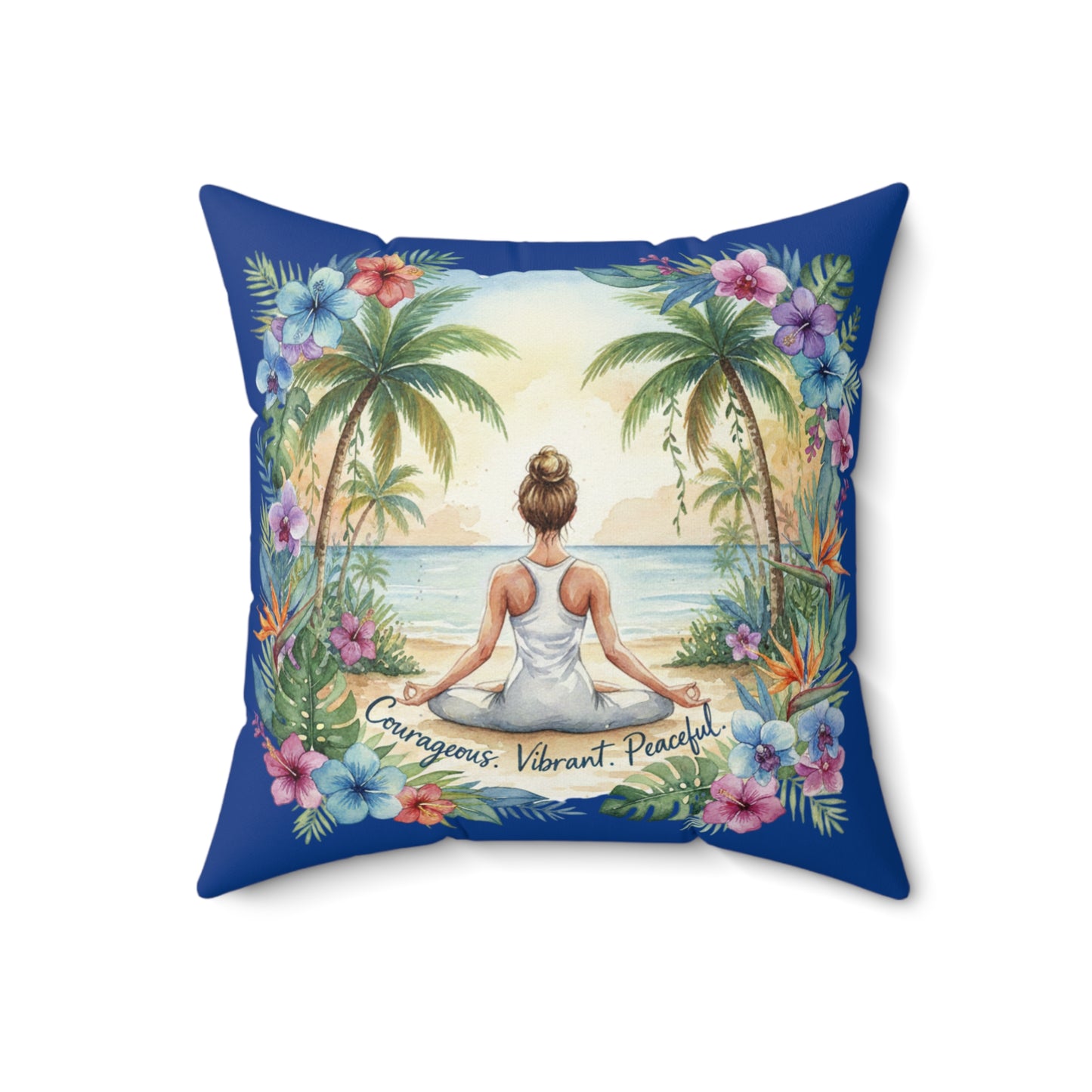 The Rachel - Tropical Serenity Square Pillow - Coastal Vibes Decor