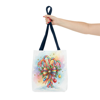 Festive Candy Cane Tote Bag