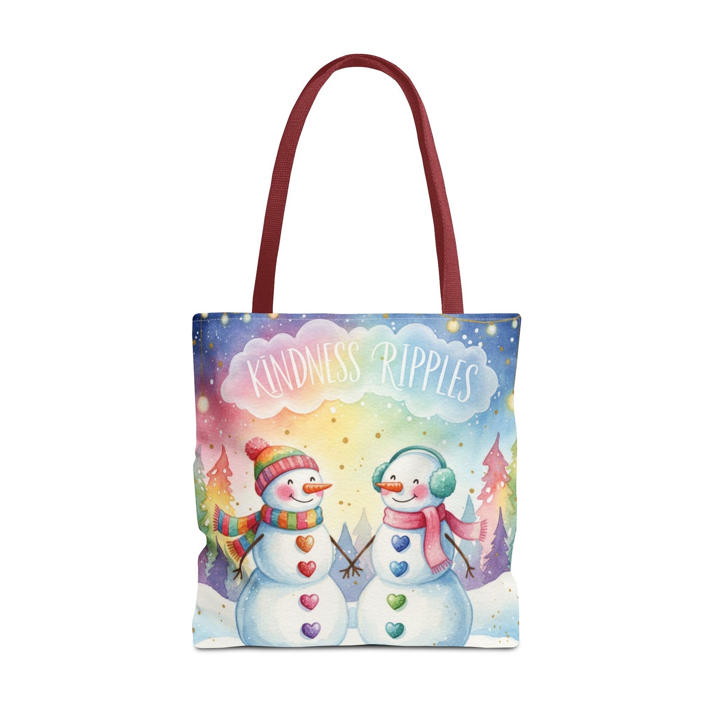 Whimsical Snowman Tote Bag - Kindness Ripples Design