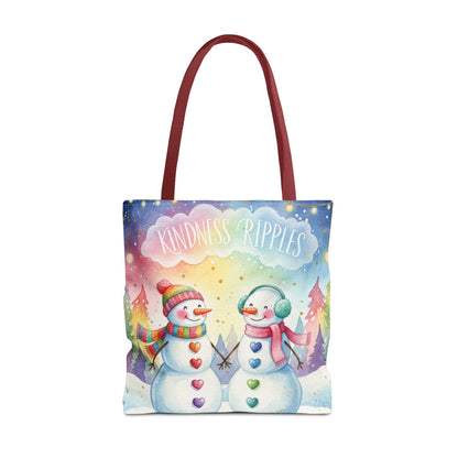 Whimsical Snowman Tote Bag - Kindness Ripples Design