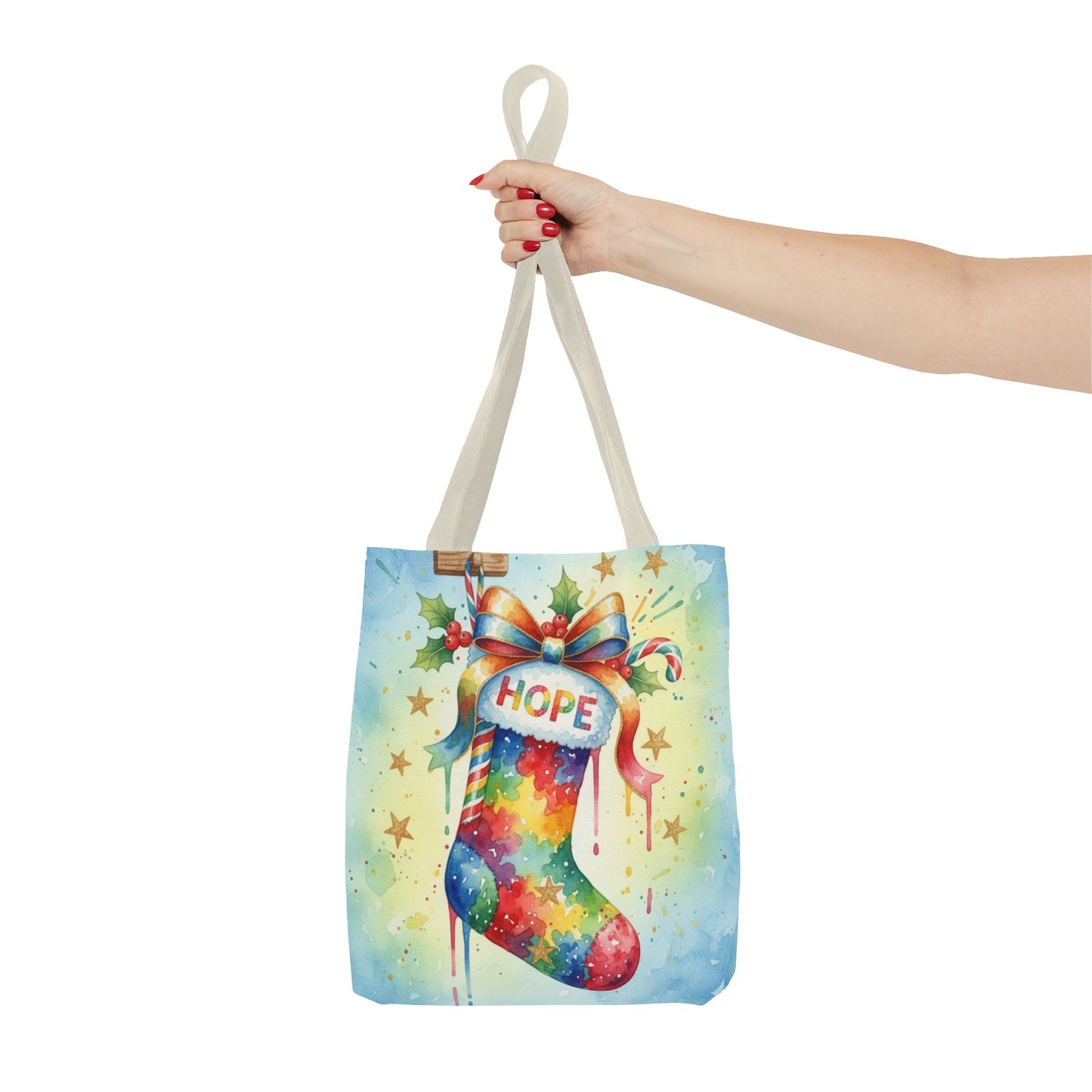 Colorful Holiday Hope Tote Bag