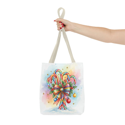 Festive Candy Cane Tote Bag