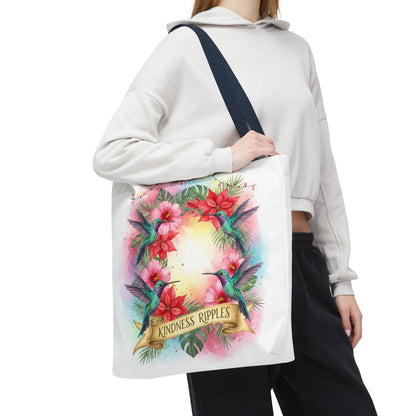 Colorful Kindness Christmas Hummingbirds Tote Bag