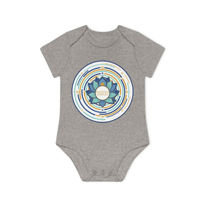 Colorful Lotus Baby Bodysuit - Organic Cotton Short Sleeve for Eco-Friendly Families