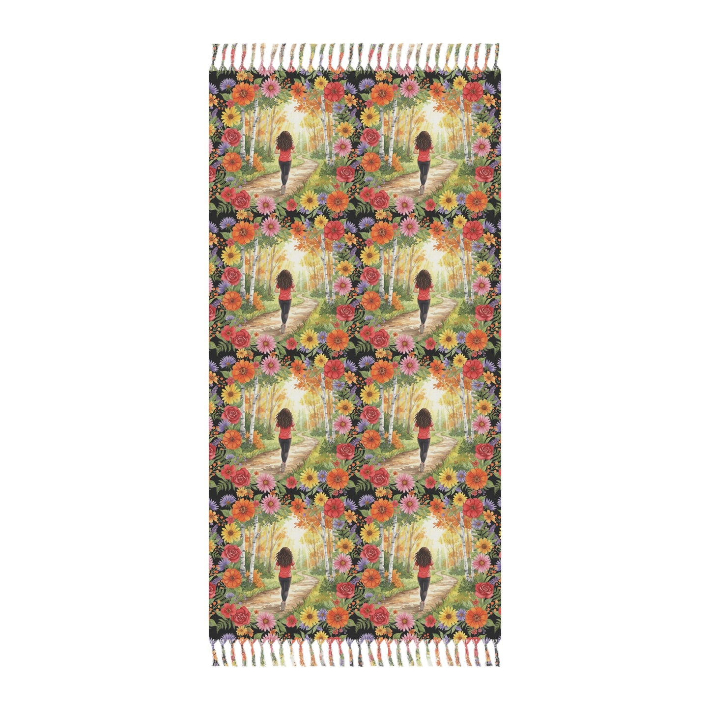 The Roxanne - Bohemian Beach Towel with Floral Design