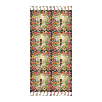 The Roxanne - Bohemian Beach Towel with Floral Design