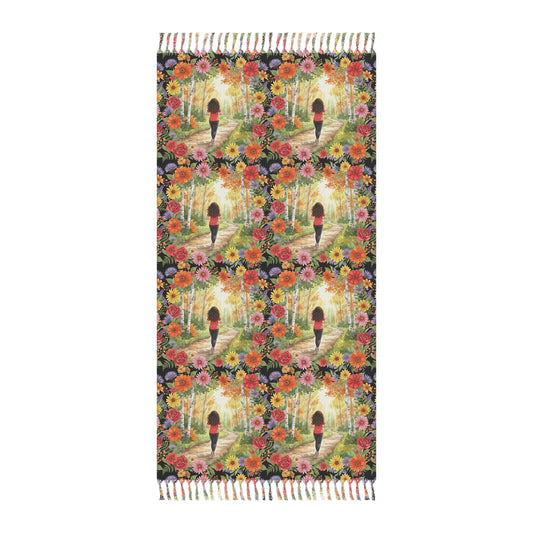 The Roxanne - Bohemian Beach Towel with Floral Design