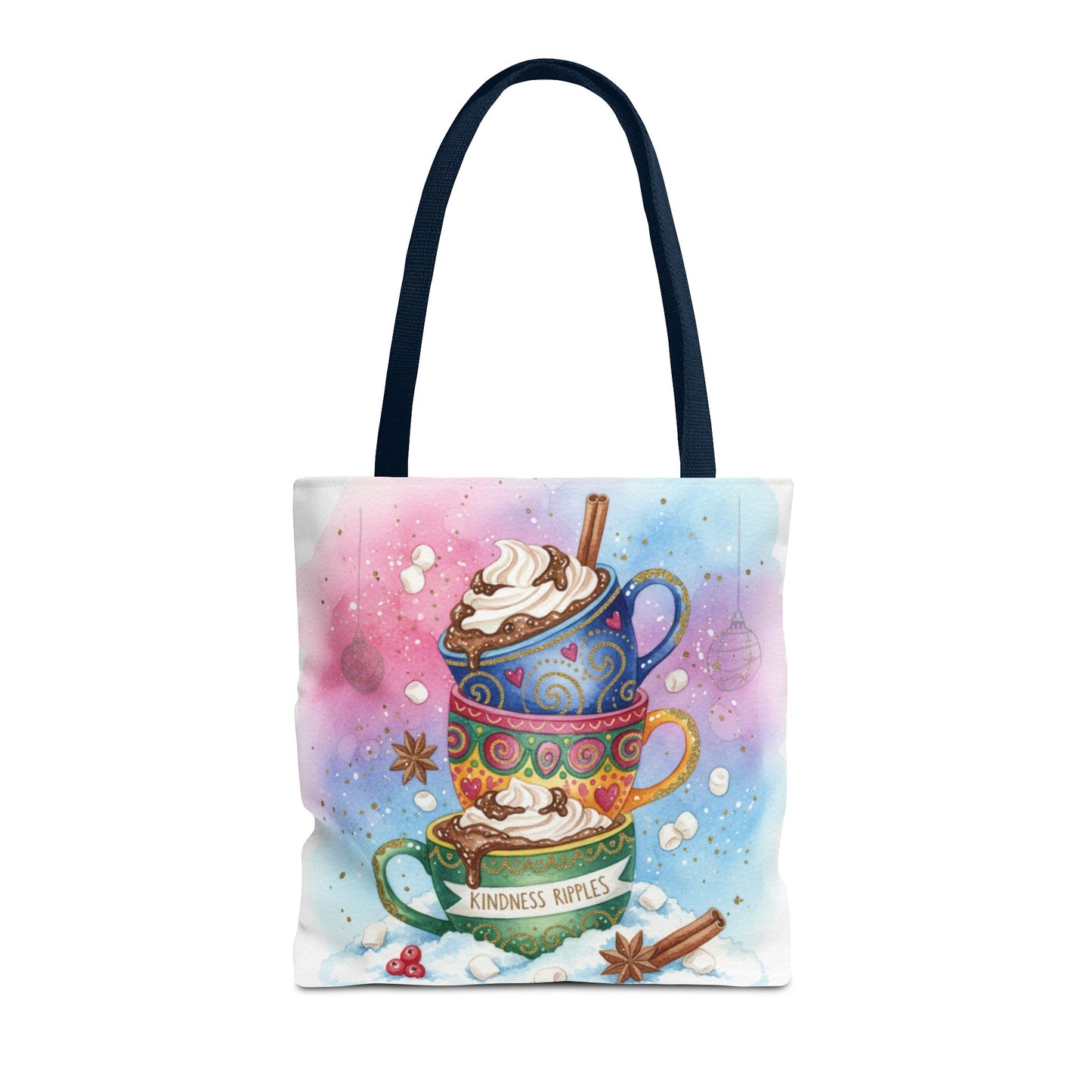 Colorful Hot Cocoa Tote Bag – Festive Winter Vibes