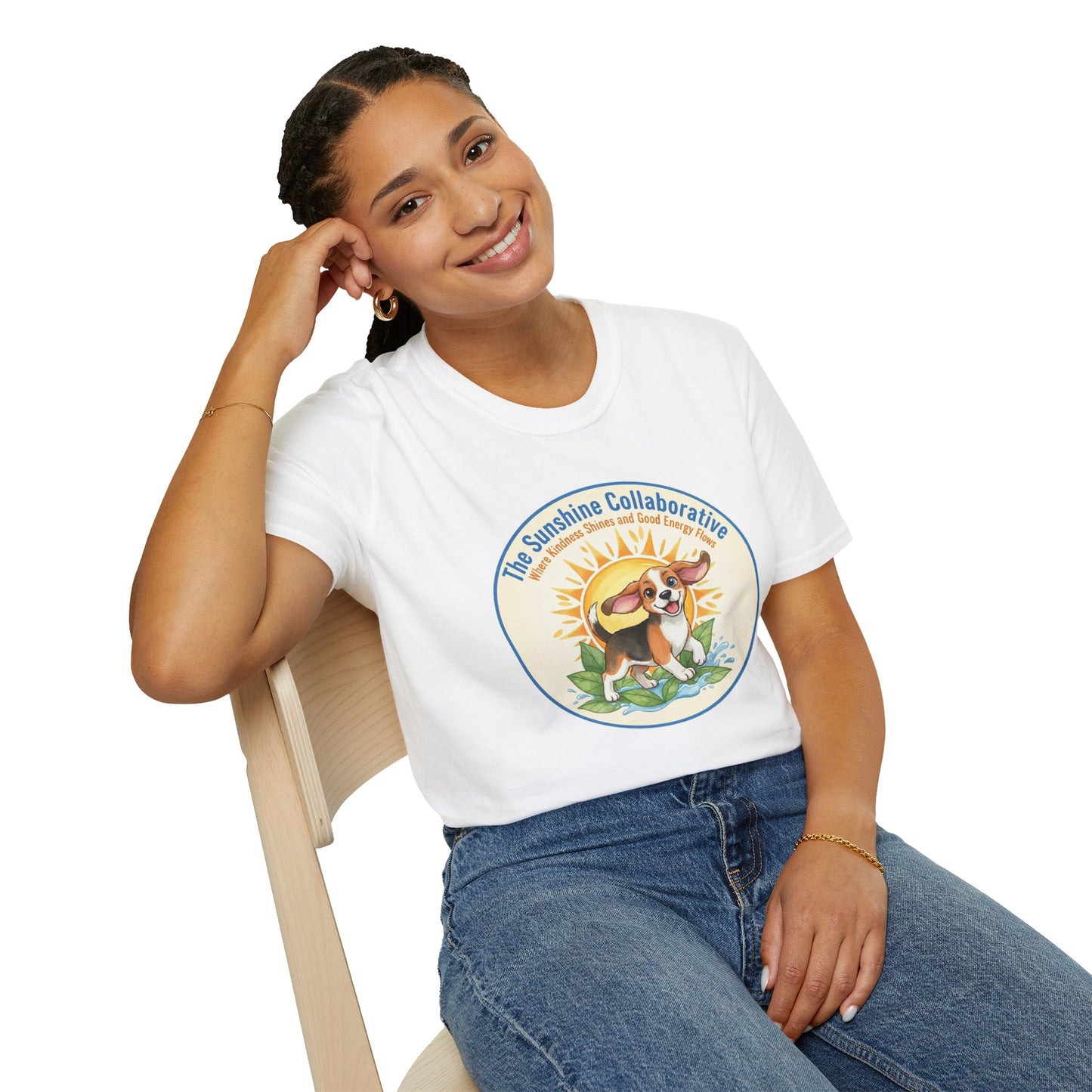 T-Shirt — 'The Sunshine Collaborative' Cute Beagle Sun Logo