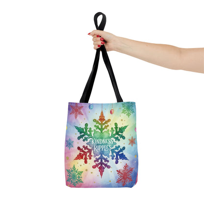 Kindness Ripples Winter Snowflake Tote Bag Colorful Kindness