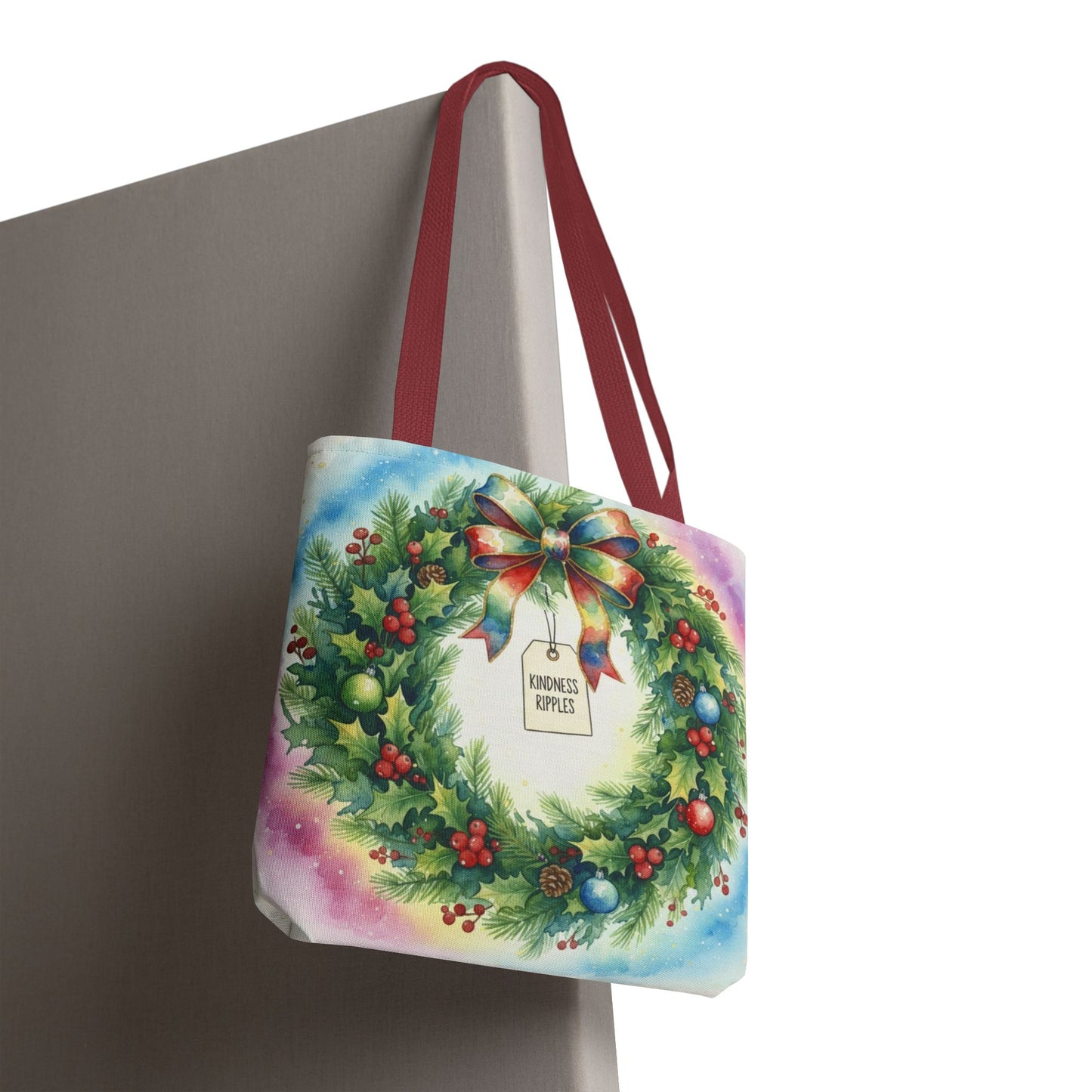 Holiday Wreath Tote Bag - Perfect for Christmas and Winter Celebrations