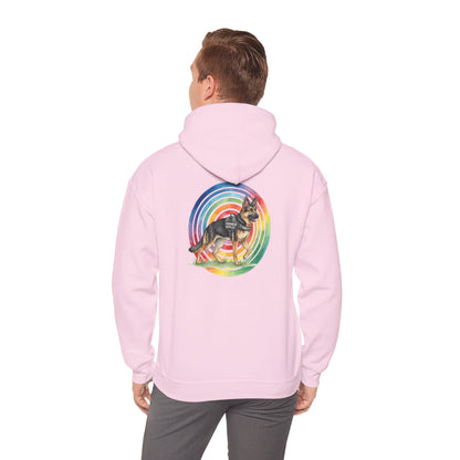 German Shepherd Rainbow Paw Hoodie --Pet Lover Sweatshirt  --Front and Back--Kindness Ripples