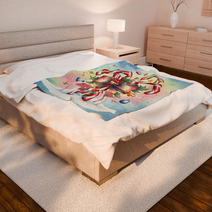 Candy Cane Christmas Plush Blanket