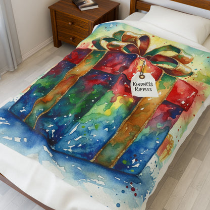 Colorful Kindness Gift Velveteen Plush Blanket