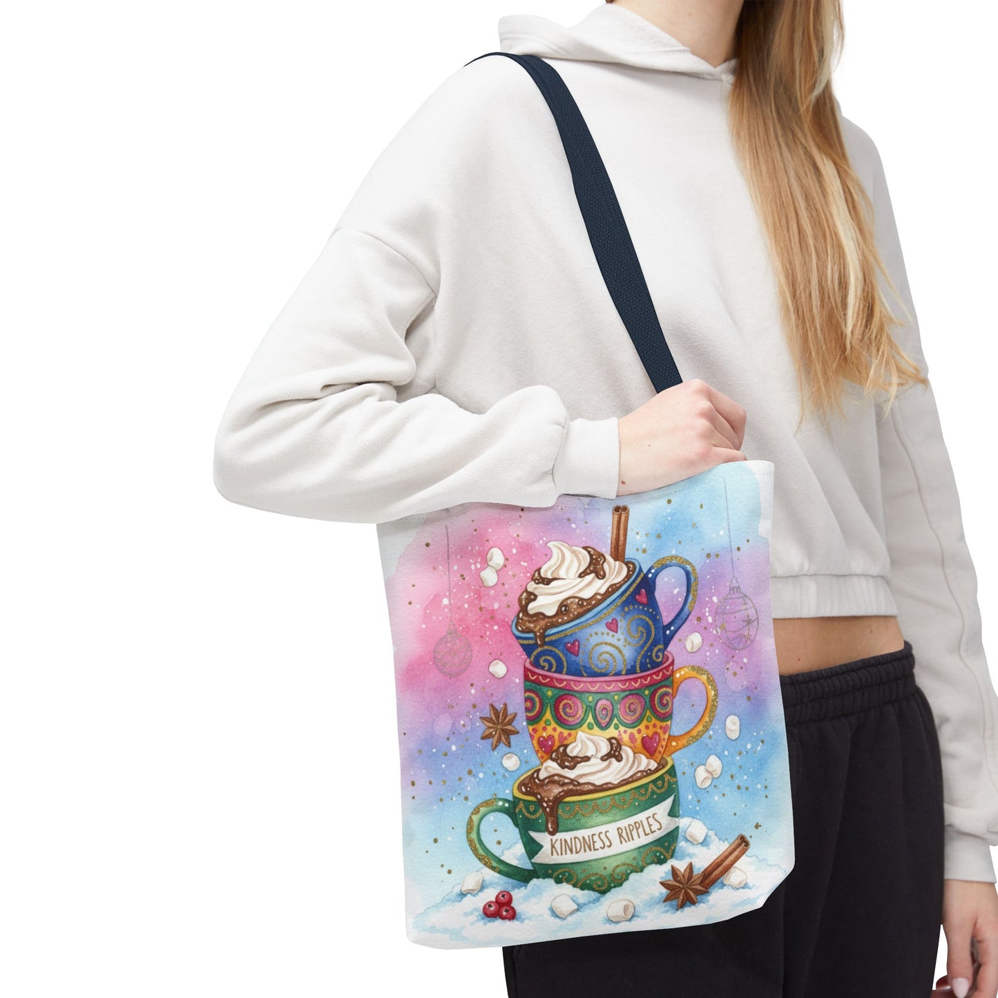 Colorful Hot Cocoa Tote Bag – Festive Winter Vibes