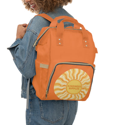 Kindness Ripples Orange Multifunctional Diaper Backpack