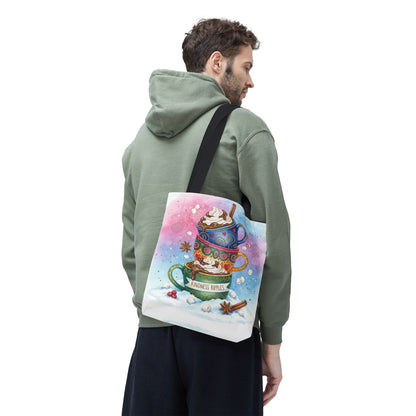 Colorful Hot Cocoa Tote Bag – Festive Winter Vibes