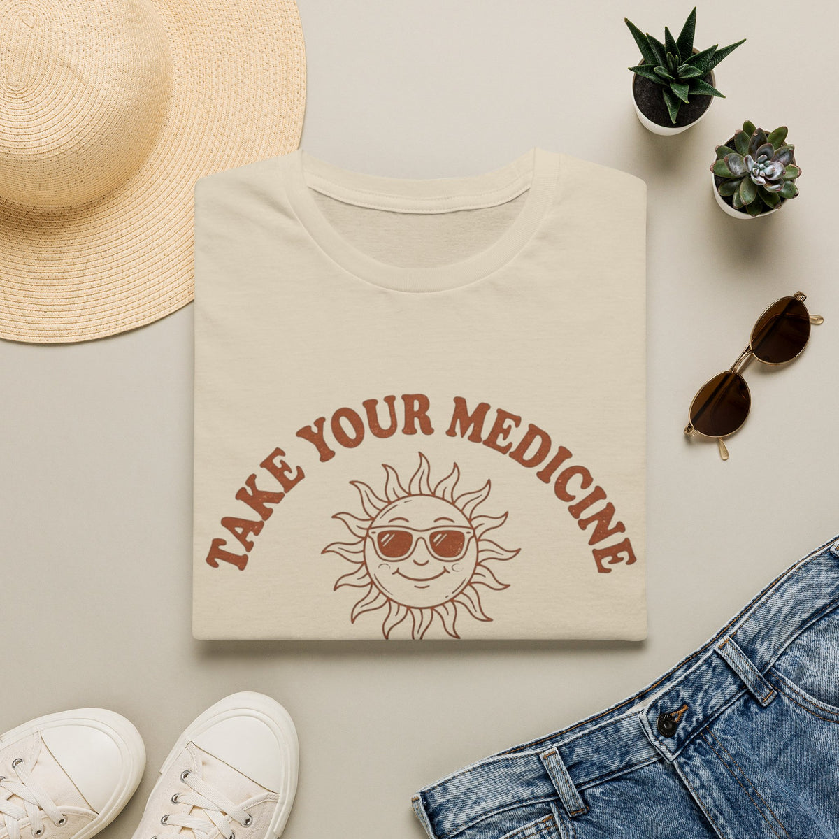 Take Your Medicine Sun T-Shirt — Self‑Prescribed Daily Sunshine Graphic Tee