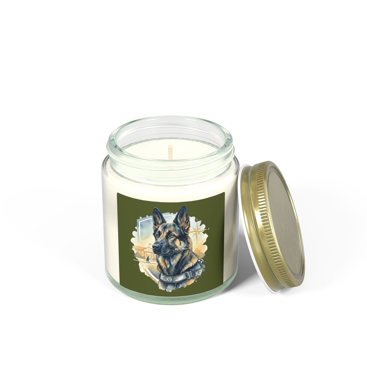 German Shepherd Coconut Apricot Scented Candle (4oz)