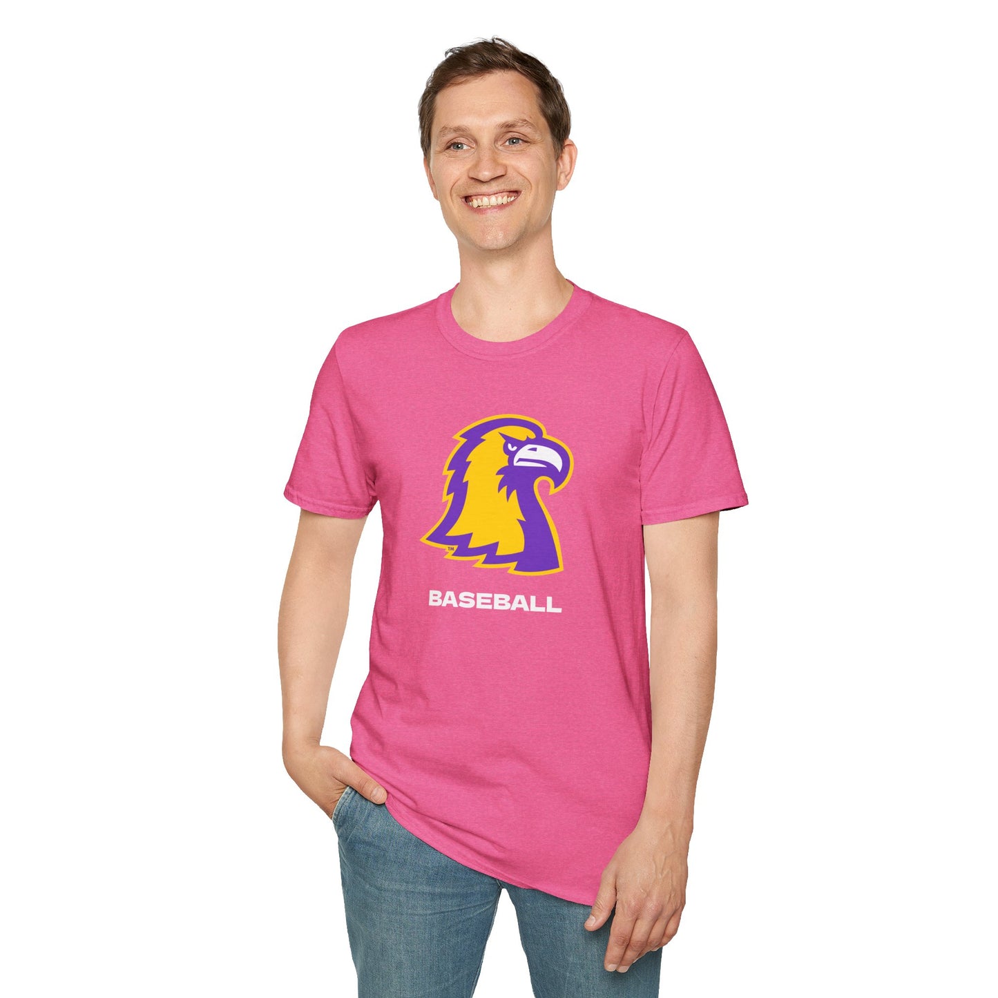 Golden Eagle Baseball T-Shirt – Purple & Gold Team Logo Tee