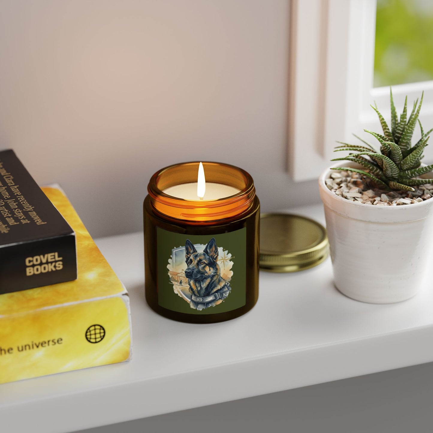 German Shepherd Coconut Apricot Scented Candle (4oz)