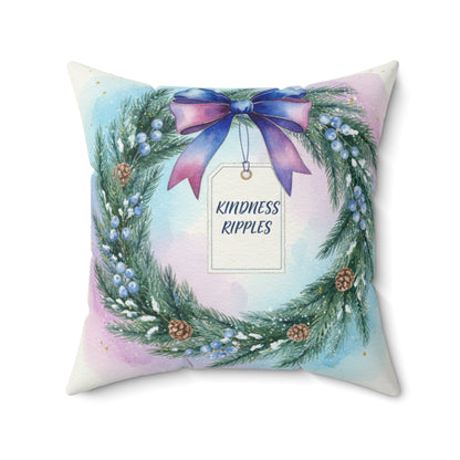 Kindness Ripples Decorative Pillow for Holiday Cheer Wreath