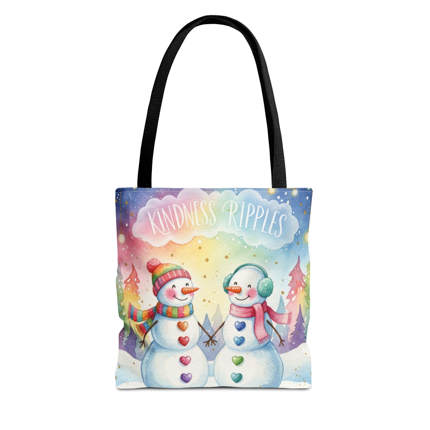 Whimsical Snowman Tote Bag - Kindness Ripples Design