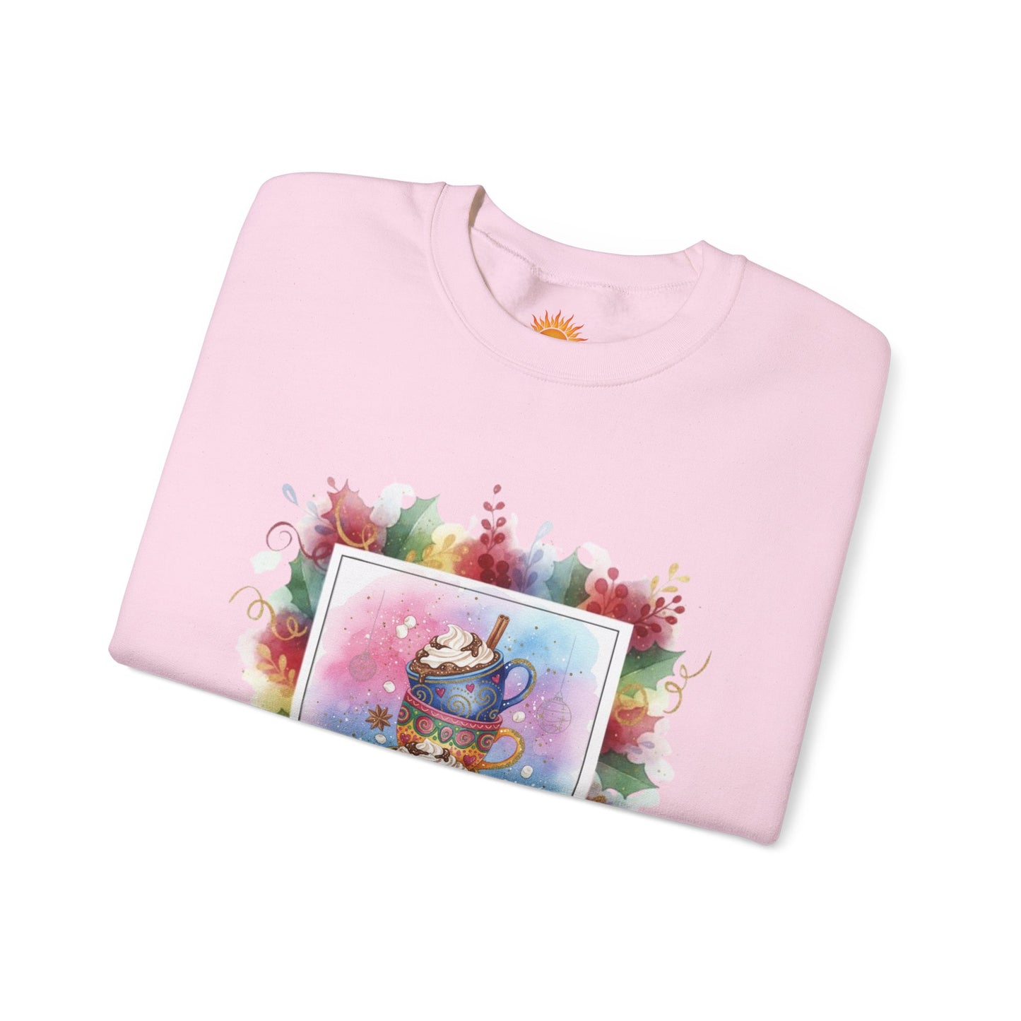 Cozy Holiday Crewneck Sweatshirt - Hot Cocoa Vibes