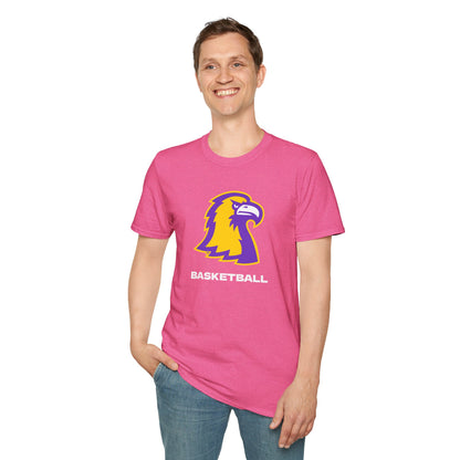Golden Eagle Basketball T-Shirt — Purple & Gold Team Logo Tee