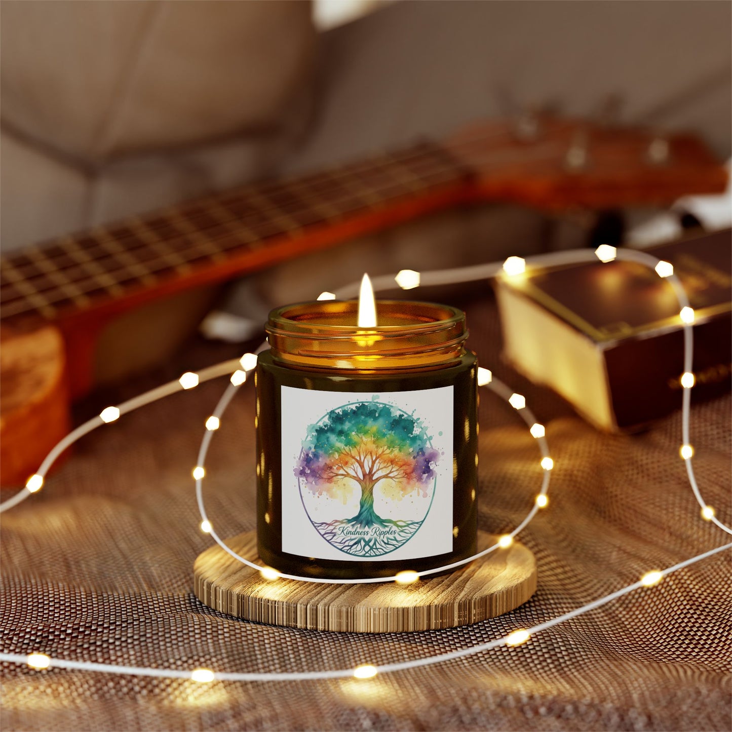 Rainbow Tree Scented Candle - Coconut Wax (4oz) - Kindness Collection