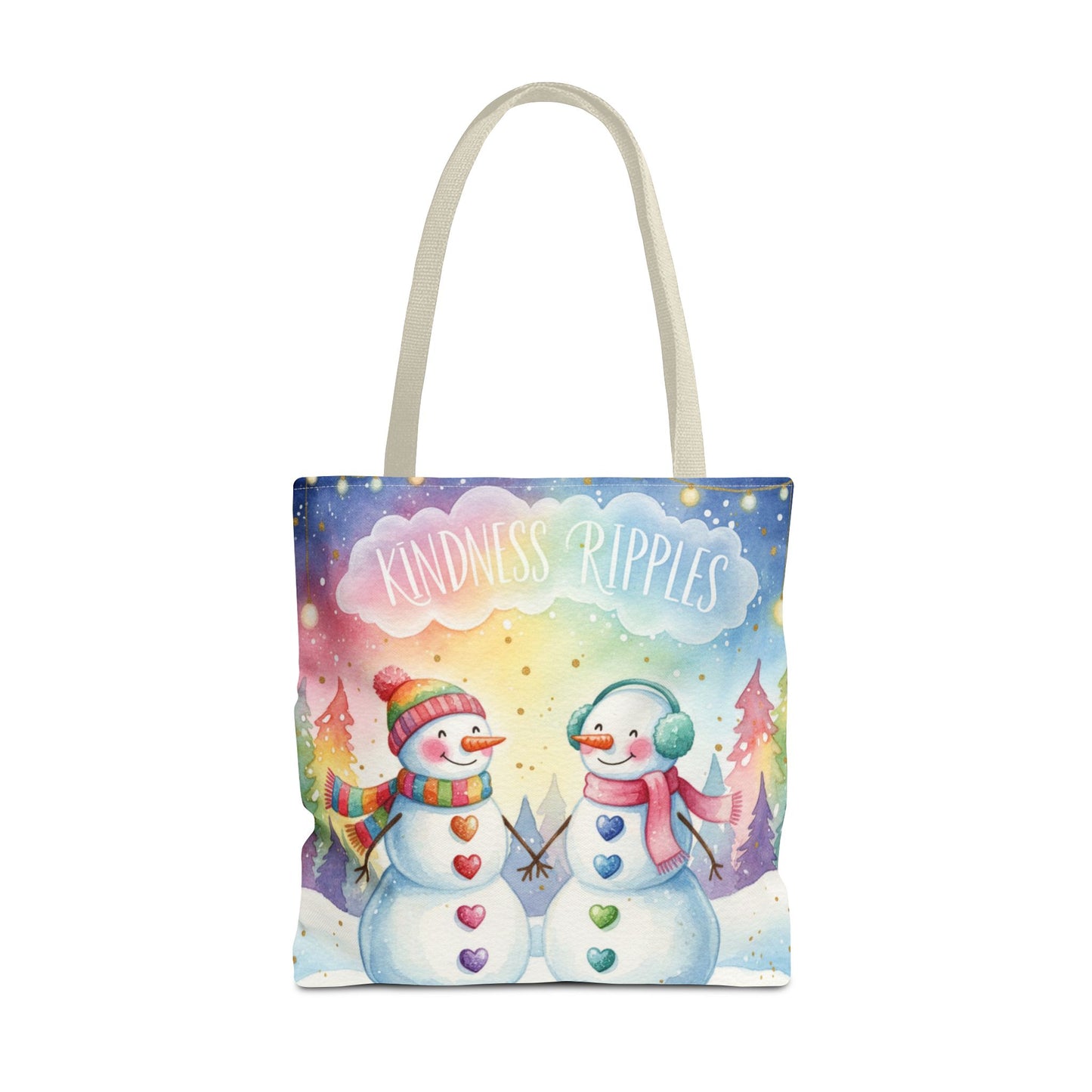Whimsical Snowman Tote Bag - Kindness Ripples Design