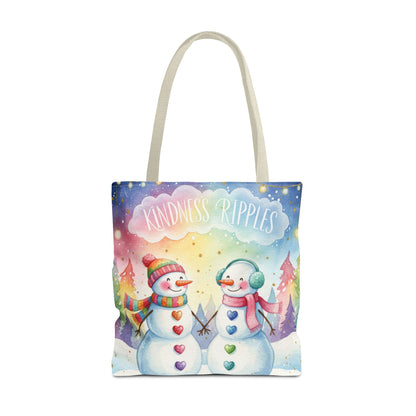 Whimsical Snowman Tote Bag - Kindness Ripples Design