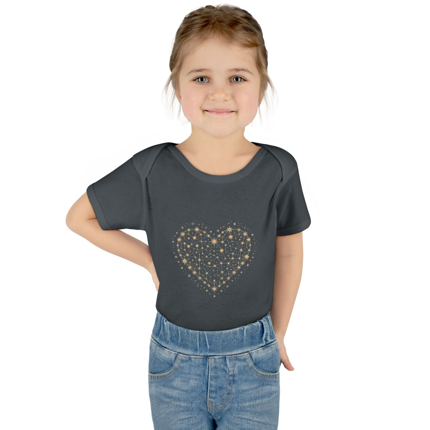 Heart Star Pattern Infant Bodysuit