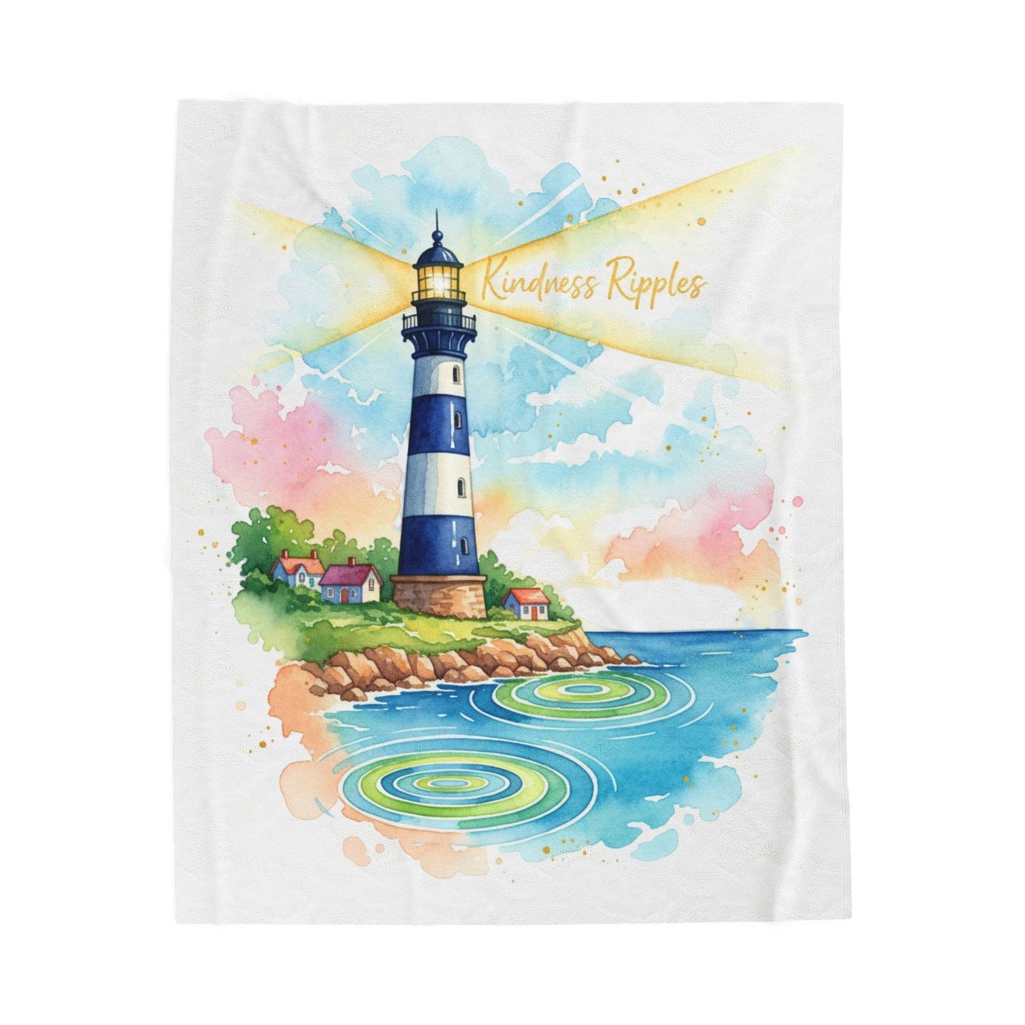 Lighthouse Kindness Velveteen Plush Blanket