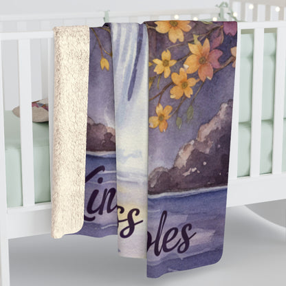 Sherpa Fleece Kindness Ripples Blanket - Cozy Floral Throw for Comfort and Inspiration, Cookeville, TN, Dogwoods, Waterfalls