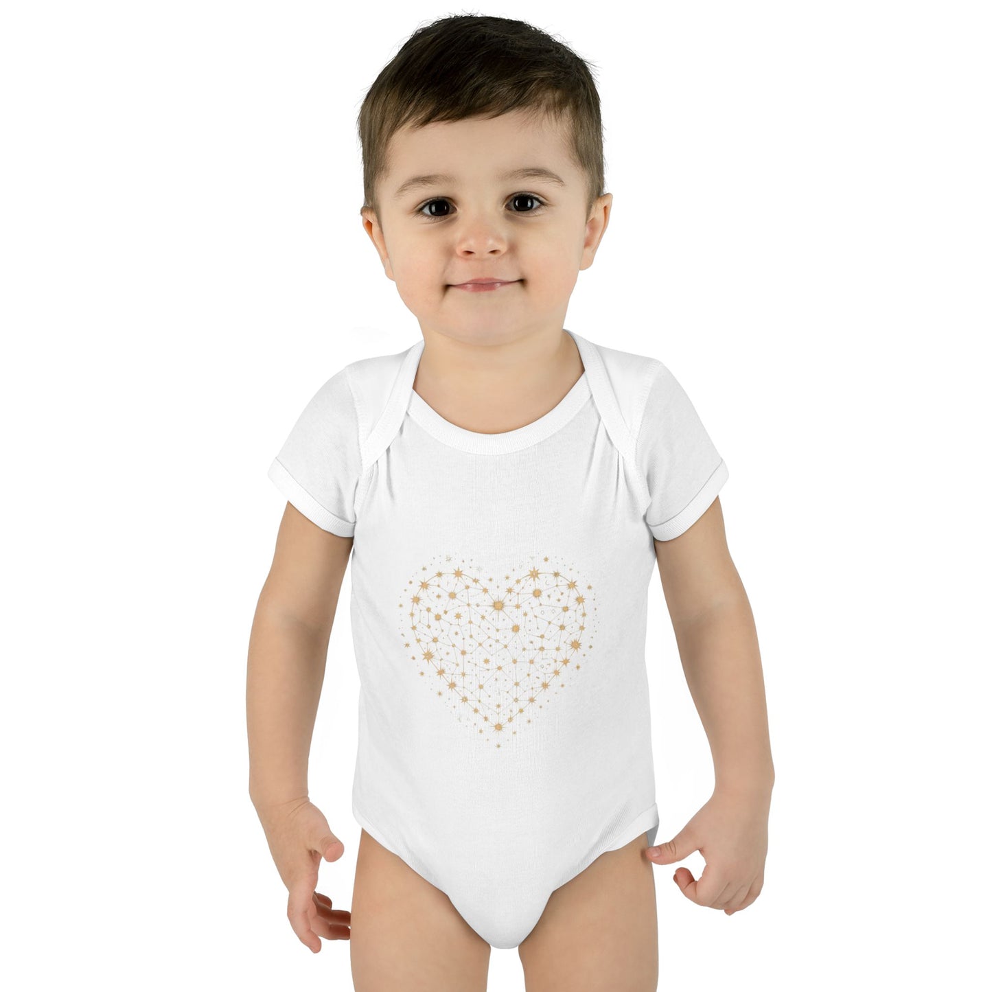 Heart Star Pattern Infant Bodysuit