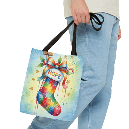 Colorful Holiday Hope Tote Bag