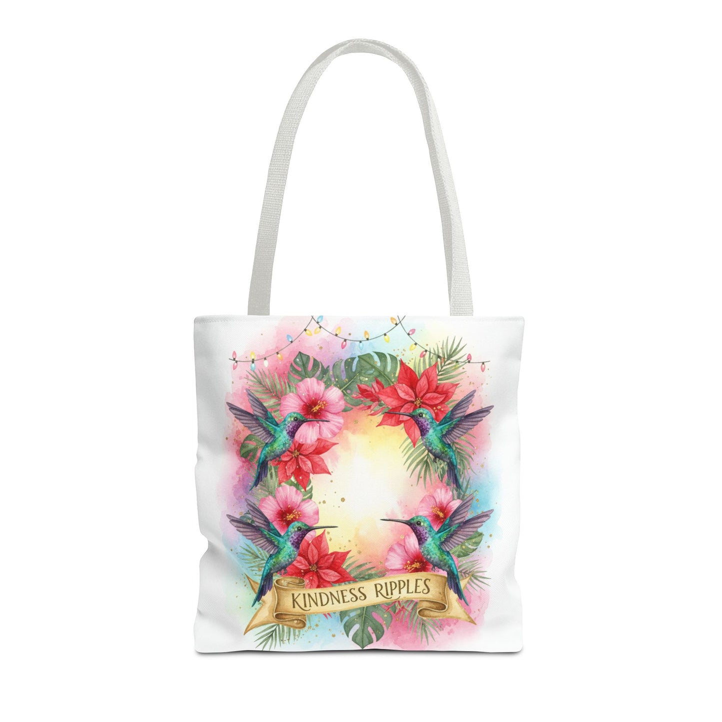 Colorful Kindness Christmas Hummingbirds Tote Bag